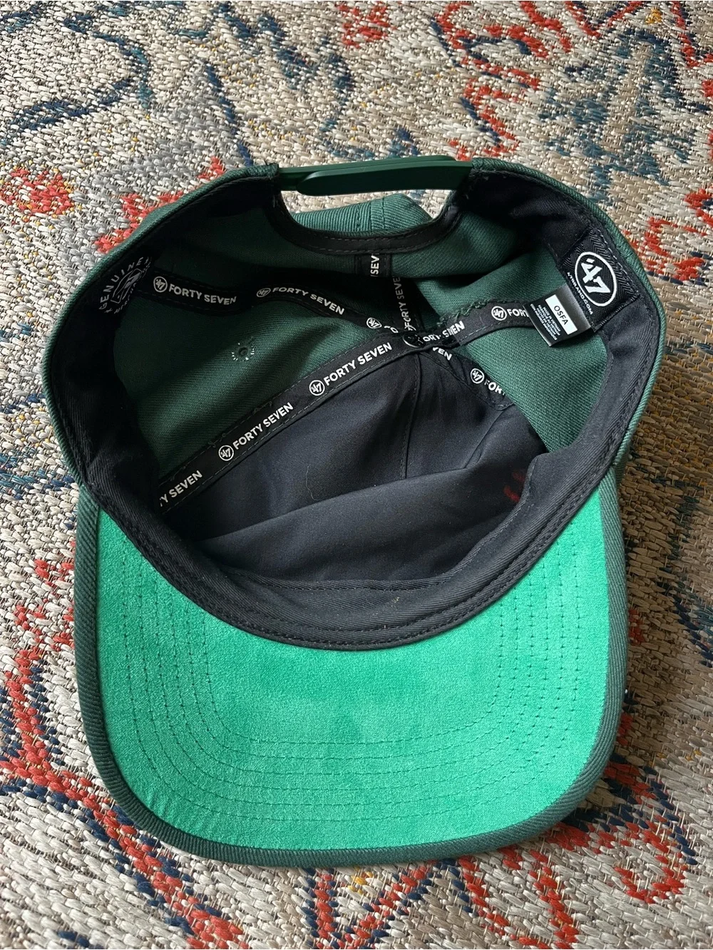 47 Green New York Yankees Cap with White Logo Chain Stitch Style